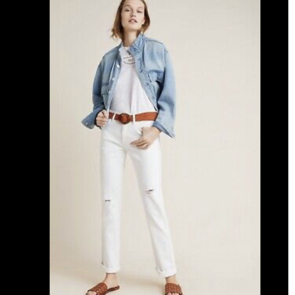 NEW Anthropologie Pilcro slim boyfriend distressed jeans